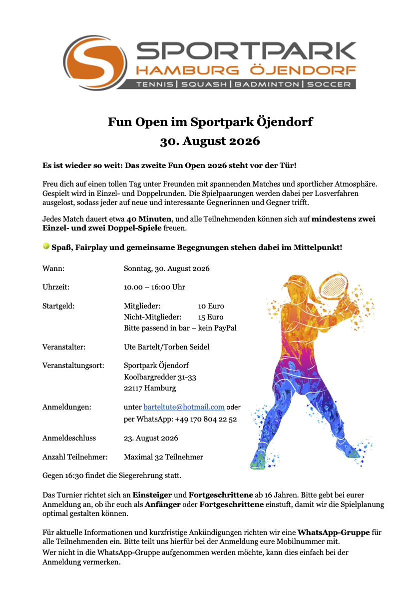 Plakat Fun Open 30.8.2026